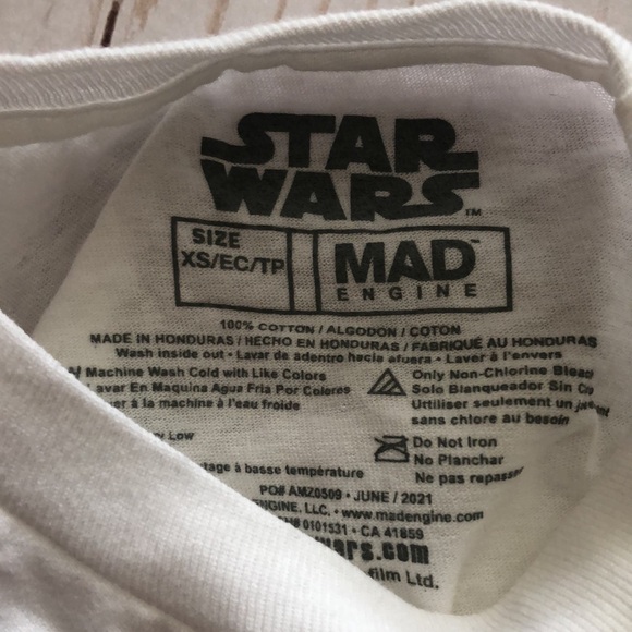 UNISEX Retro Max Engine Star Wars X wing T-shirt Juniors XS white cotton NWOT - Picture 5 of 10